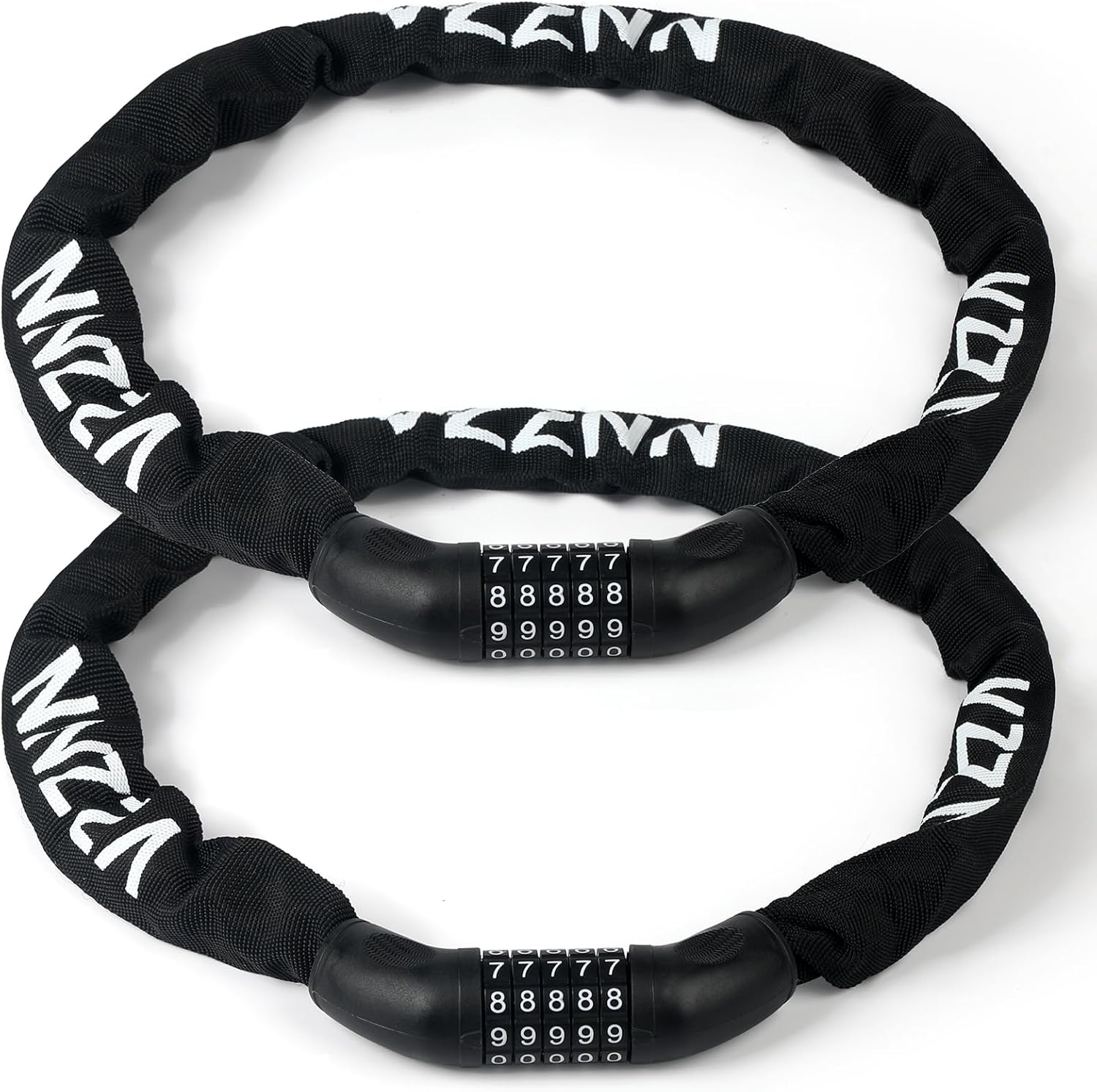 2 Pack Bike Chain Lock Bulk, Heavy Duty 5 Digit Combination Bike Chain Lock, 6mm Steel Security, Combination Bike Lock 3.2ft Long Heavy Duty Anti, Motorcycle, Scooter, Door, Gate, Fence