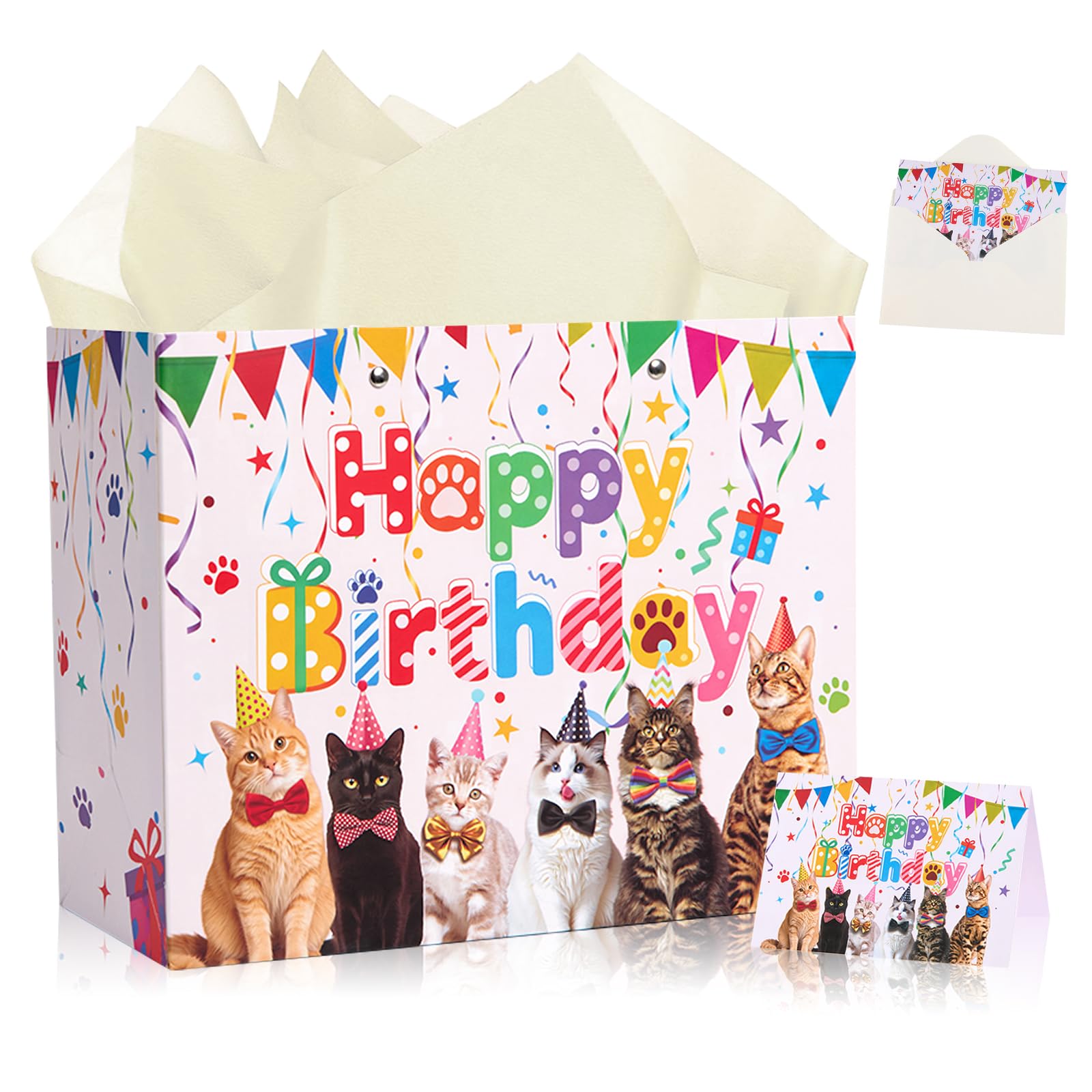 Birthday Gift Bags for Pet - Cat Happy Birthday Gift Bag Gifts Paper Bags