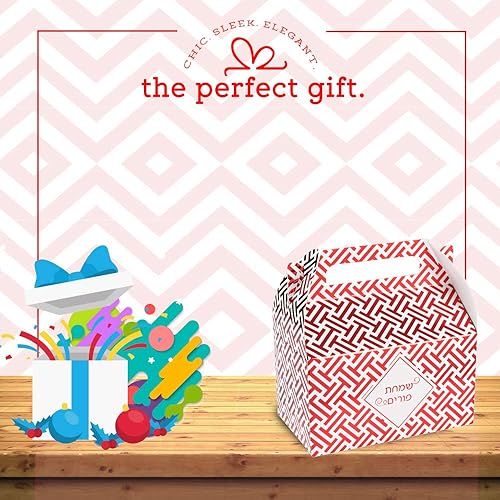 Miniatura 9 de Hammont cajas de papel para golosinas  Paquete de 10 cajas de regalo para fiestas y celebraciones 6.25 x 3.75 x 3.5 pulgadas (Simchas Purim)