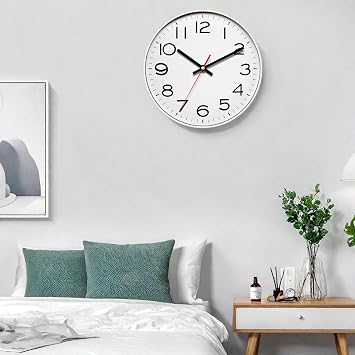 NUOVO 8 Inch Wall Clock Number Quartz Decorative Wall Clock Quiet Wall Clocks Home Office Wall Decor