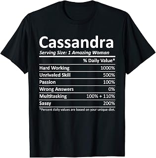 CASSANDRA Nutrition Personalized Name Funny Christmas Gift T-Shirt