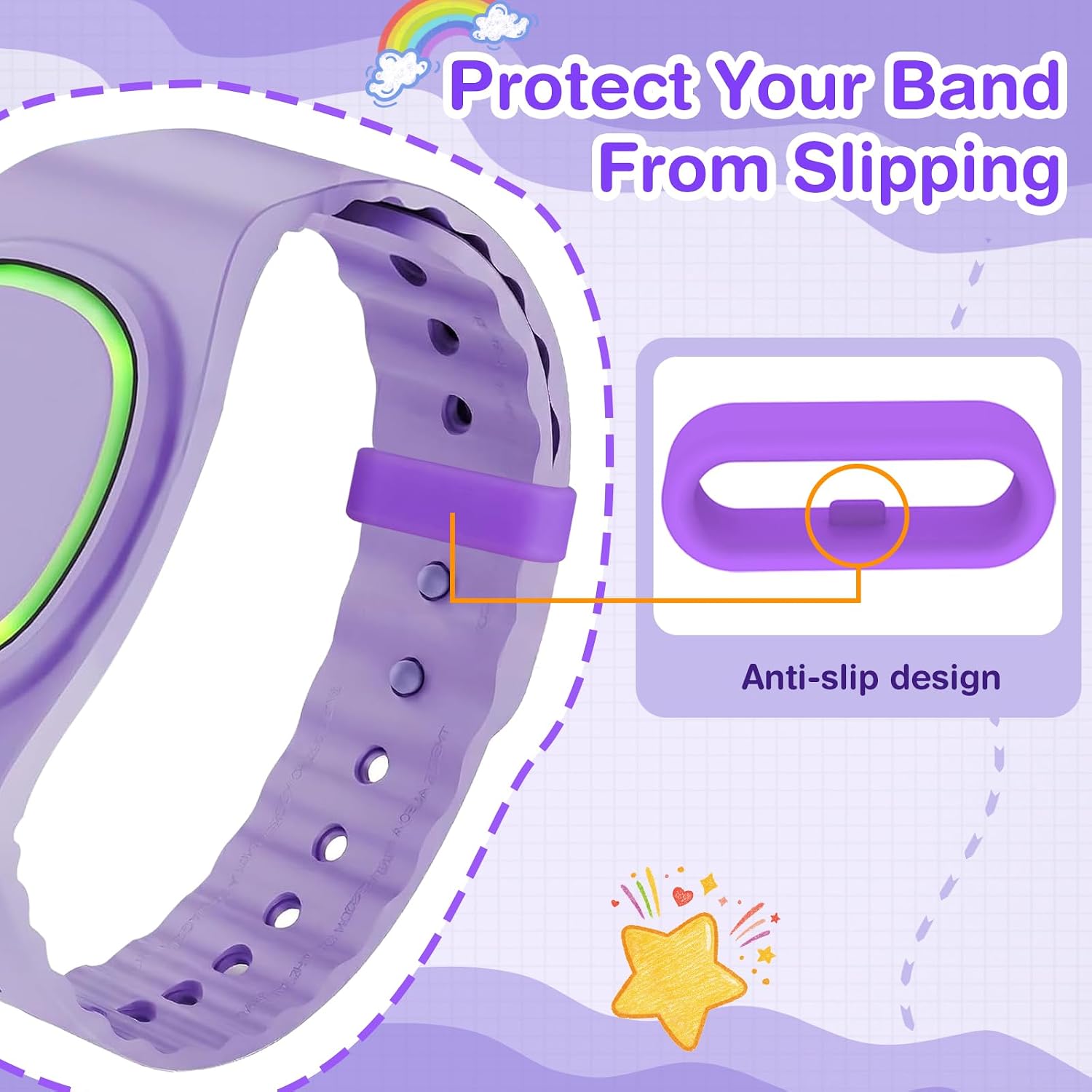 16pcs Multi-Color Silicone Band Keeper, Magic Band Locks, Fastener Rings Security Loop/Holder/Clips Compatible with Fitbit Charge/Charge HR/Garmin Vivofit/Disney Magic Bands 1.0/2.0 & More