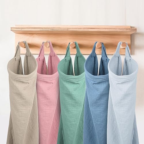 Miniatura 6 de Funda de lactancia de muselina para lactancia materna, transpirable, con cuello de arco para mamá, delantal de lactancia multiusos de algodón