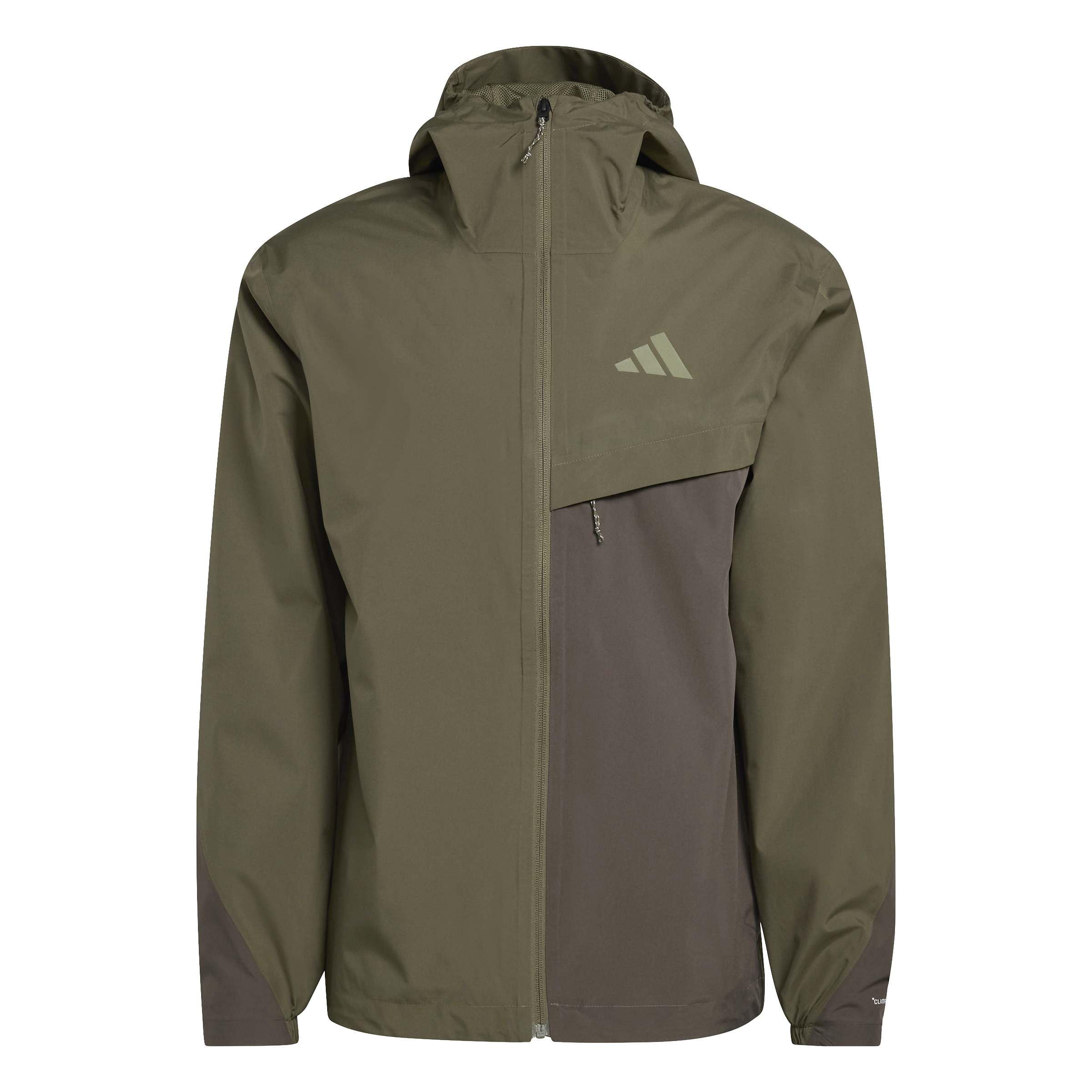 adidas Men's Terrex Multi 2 Layer Climaproof Rain Coat, olive strata/shadow olive/tent green, S
