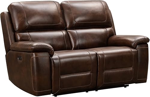 Signature Design by Ashley Wentler - Sofá biplaza reclinable de cuero capitoné tradicional con reposacabezas ajustable color marrón oscuro