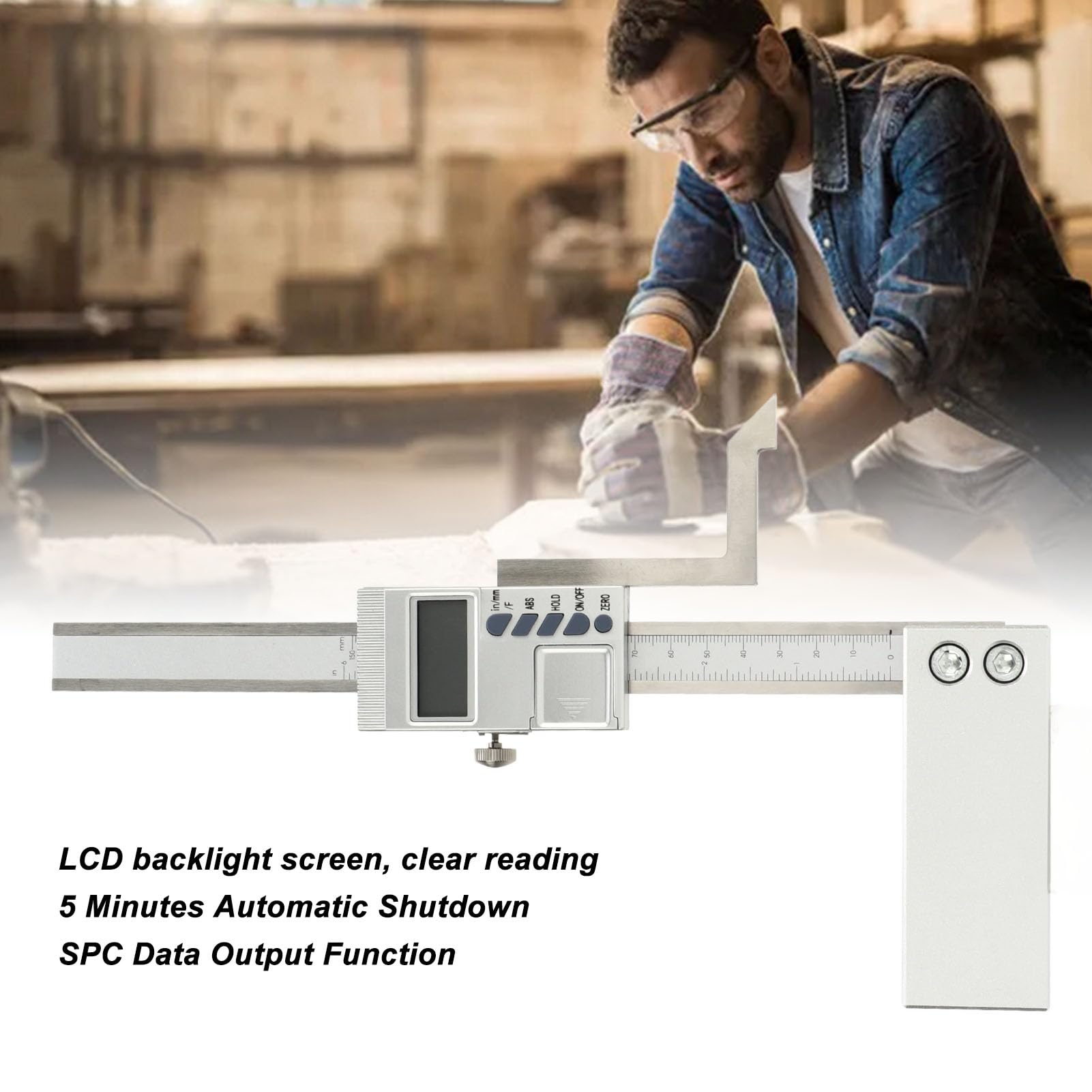 Strumento di Misurazione Digitale per Misuratore di Altezza Digitale con Schermo LCD 0-150 Mm Adatto a Varie Misurazioni Meccaniche con Uscita SPC per Ingegneri e Macchinisti
