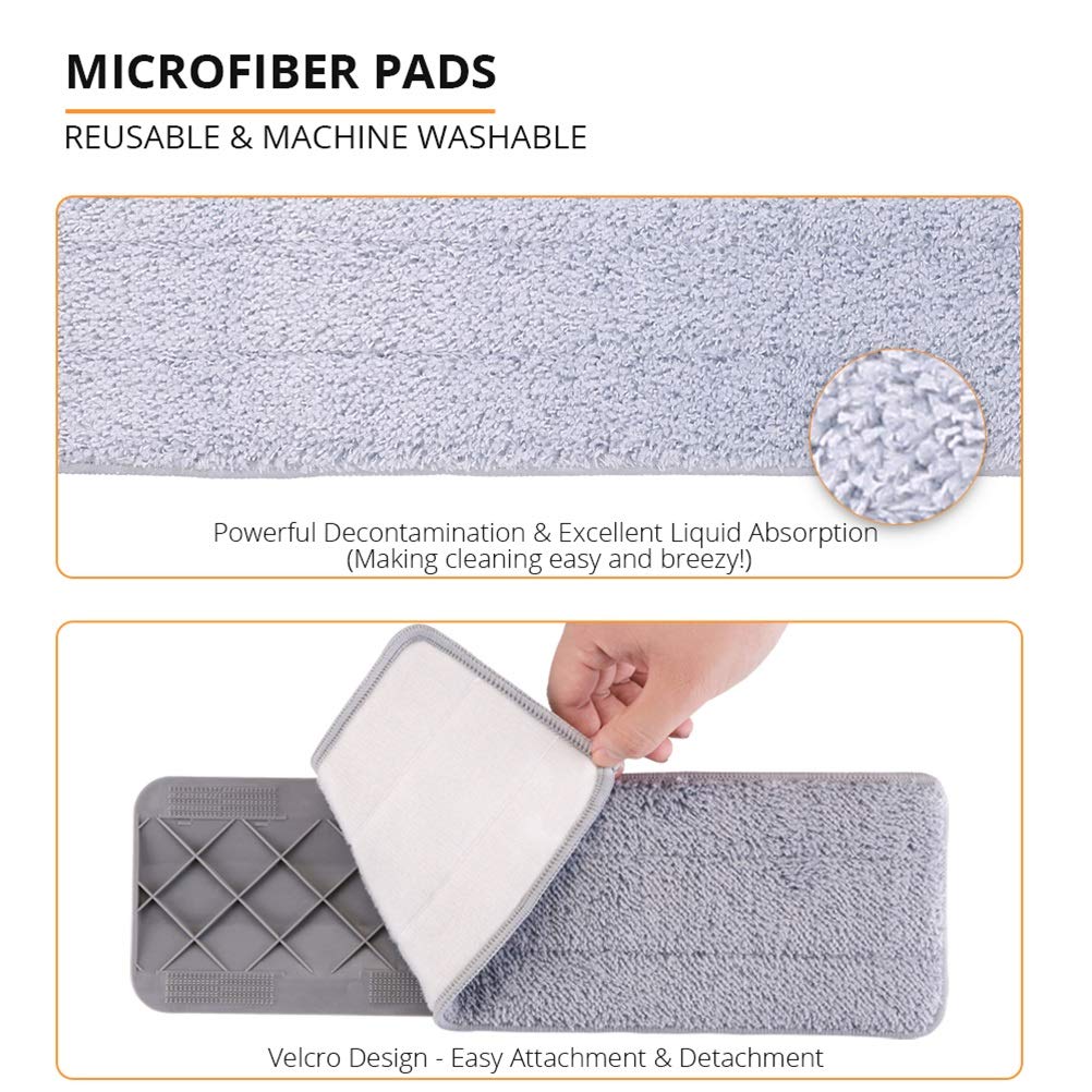 Fregona con pulverizador manual, Herramientas de limpieza del hogar, fregona para lavar el suelo, fregona limpiadora de suelos planos con almohadillas de microfibra de repuesto To pursue happiness