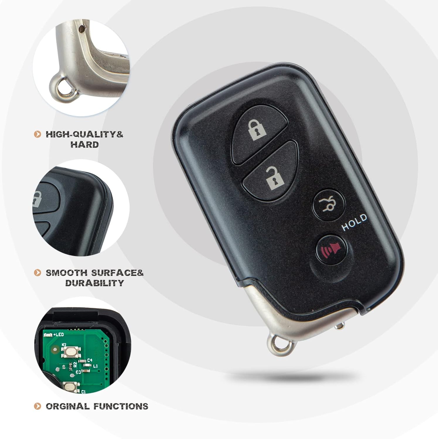 Smart Key Fob HYQ14AAB Keyless Entry Remote Replacement for 2006-2011 Lexus ES350 GS350 GS450h IS250 IS350 0140 Board