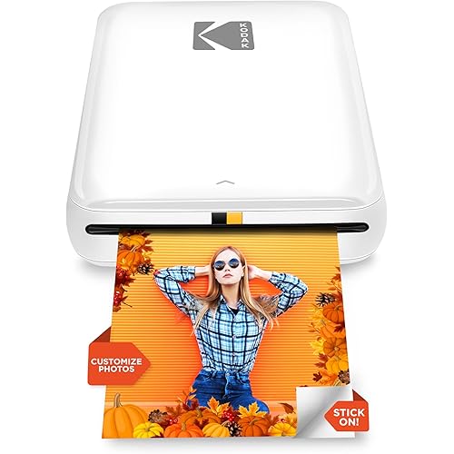 KODAK Step Instant Smartphone Photo Printer - Portable Mini Color Wireless Mobile Printer - Zink 2x3” Sticky-Back Photos - Bluetooth Compatible with iOS & Android Devices - Fun Editing App - White