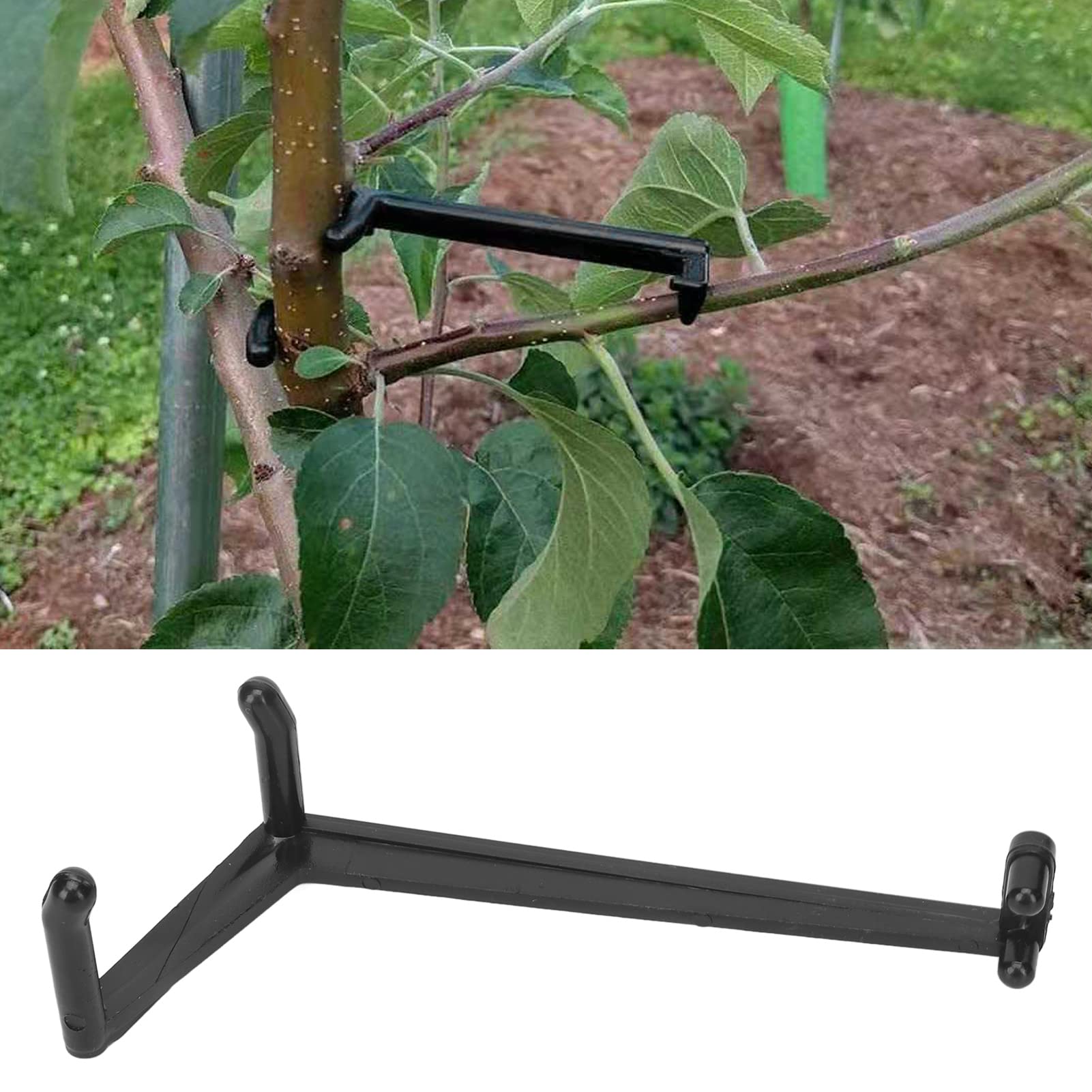 Fruit Branch Spreader Shaper Adjustable Brancher Puller Peach Tree Presser Branch Press Tree Fruit Tree 20Pcs Presser Foot Polymer Black Plastic Limb Spreader for Fruit Tree