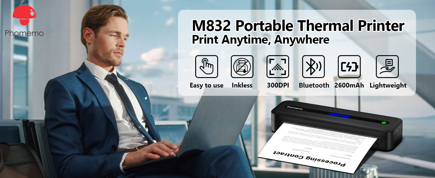 Amazon.com: Phomemo Portable Printers Wireless for Travel