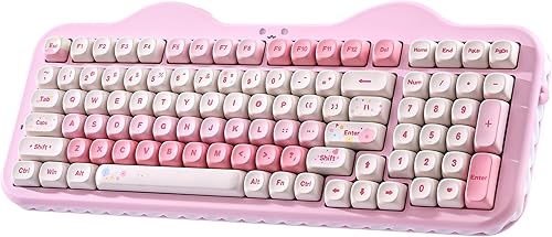 YUNZII Teclado mecánico inalámbrico C98 con teclado numérico, 99 teclas BT5.0/2.4G/USB-C Soporte de junta de intercambio en caliente con teclas PBT