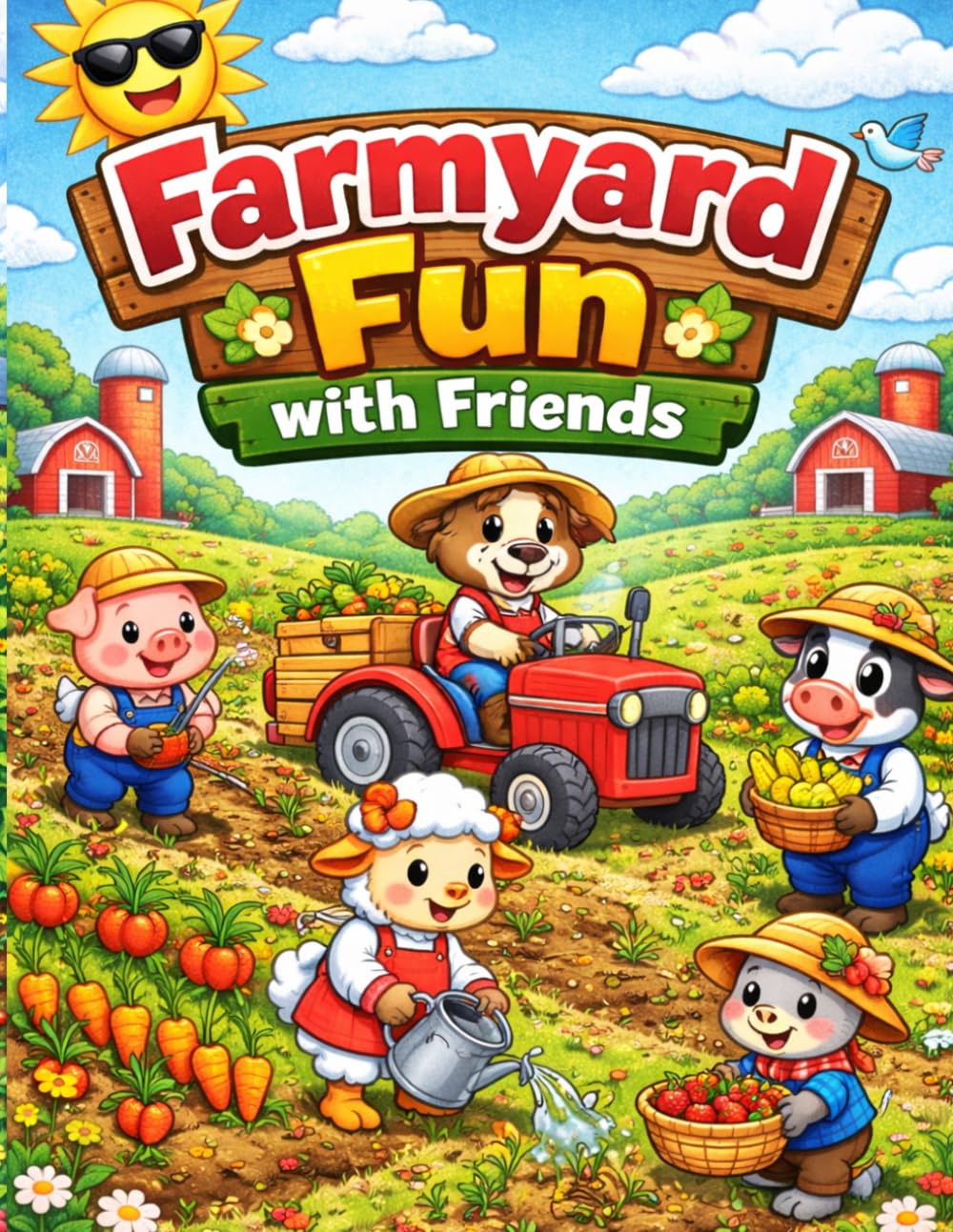 Farmyard Fun with Friends: Kid's Coloring book