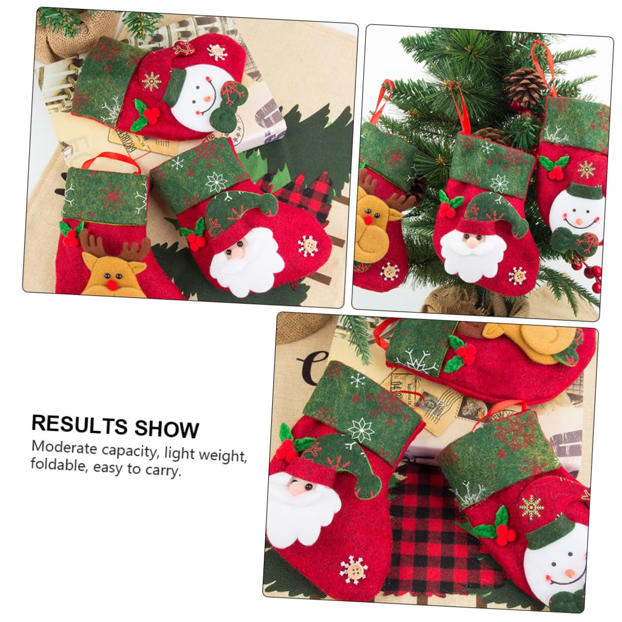 12stücke Teiliges Kleine Geschenktüten Aus Leichtem Faltbarem Material Als Weihnachtsbaum Anhänger Und Deko Für Kamin Und Festtage