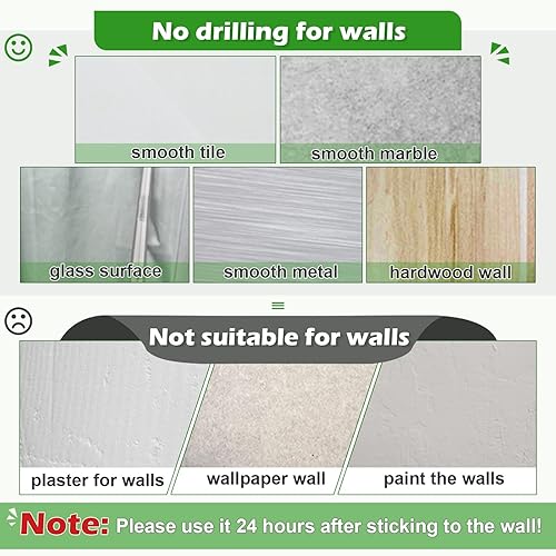 Miniatura 6 de Liitrton Toallero autoadhesivo sin taladro, colgador de toallas de mano para baño y cocina, almacenamiento automático (L, blanco)