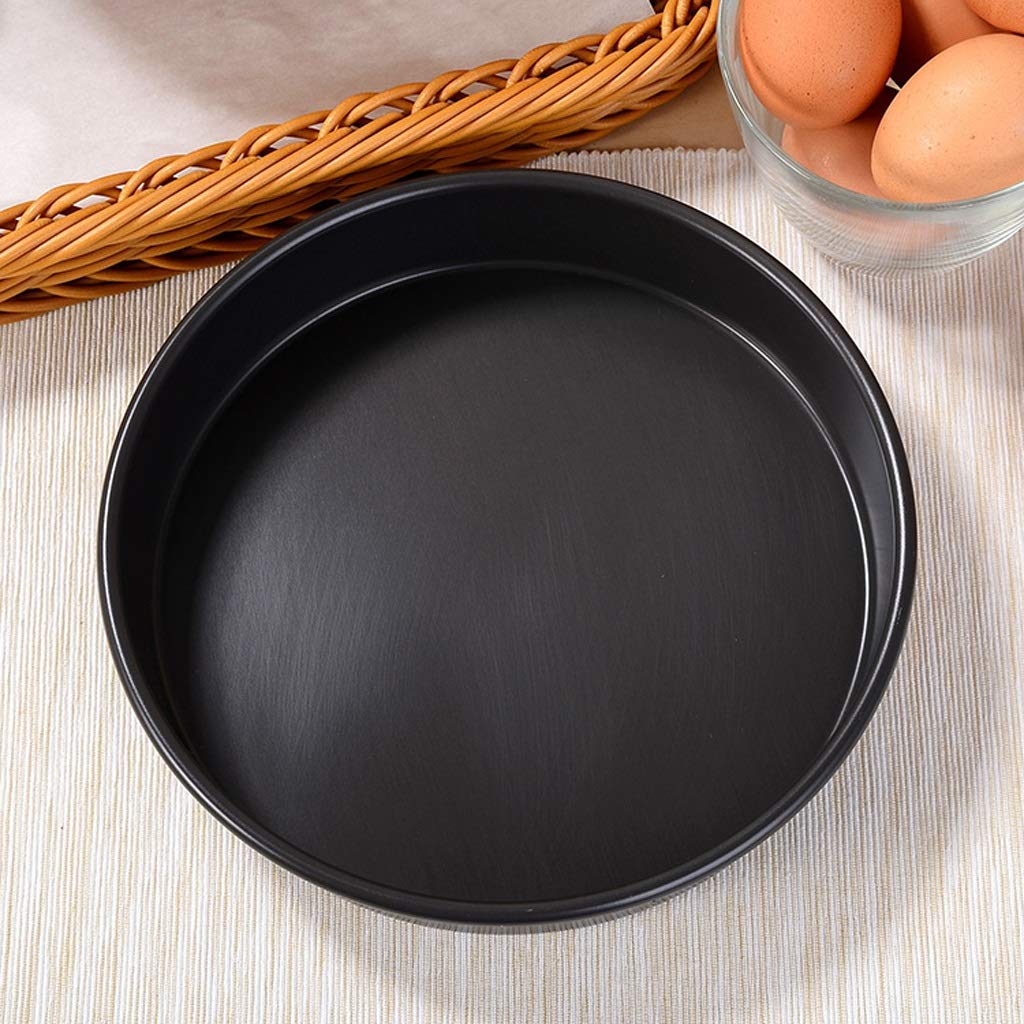 QUNINE Teglia per Pizza Tonda Profonda in Lega di Alluminio, teglia Antiaderente per Torta, teglia per Torta, 6/7/8/10/12 Pollici (Dimensioni: 6 Pollici) (Nero 7 Pollici)