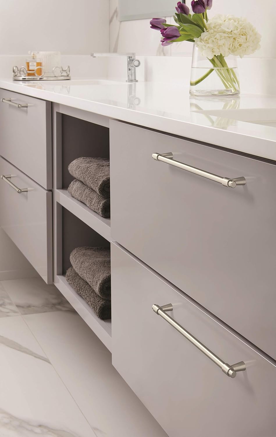 Satin Nickel 9.93" Modern Cabinet Drawer Pull
