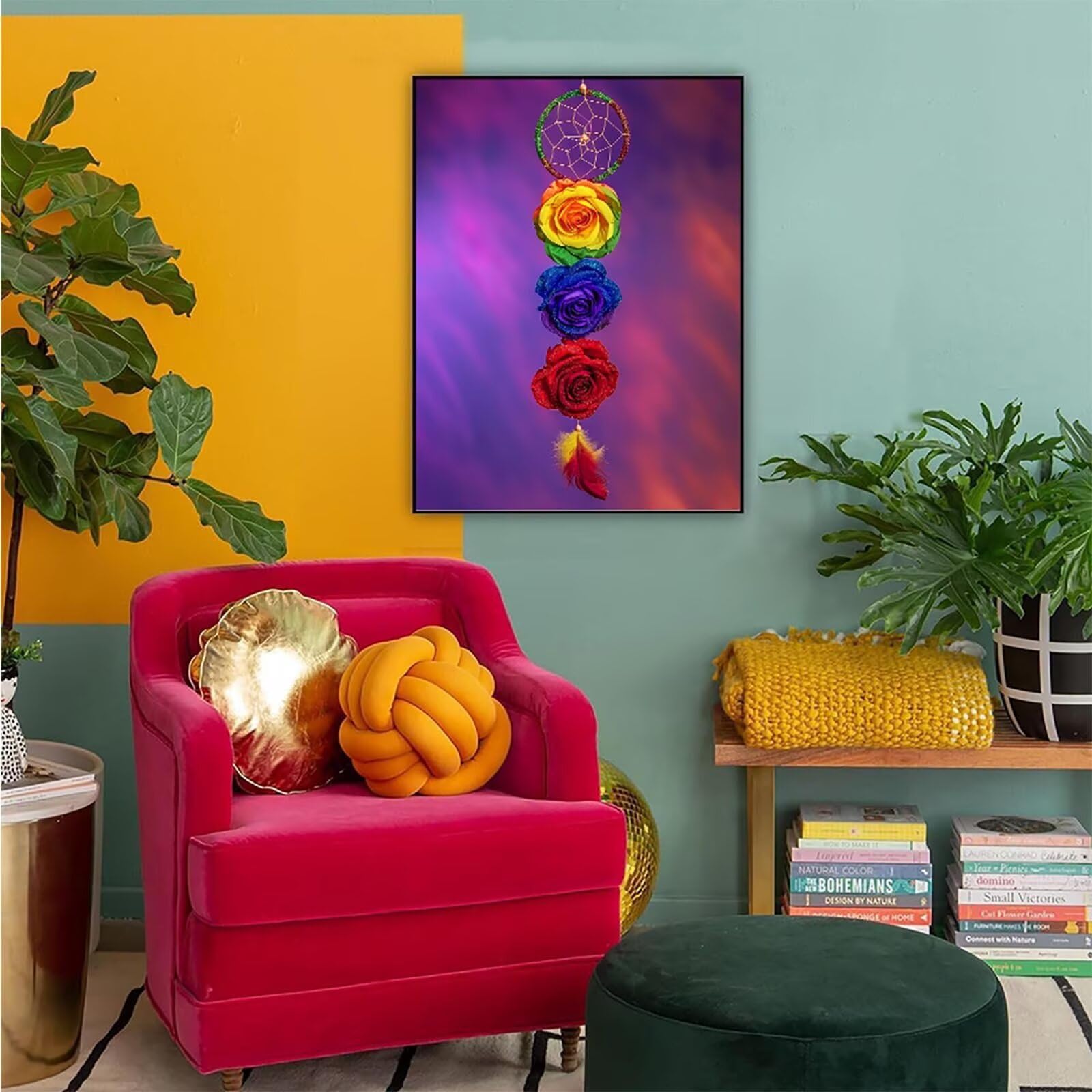 Diamond Painting Regalo, Diamond Painting Erwachsene Fiore Bastelset, DIY Diamant Malerei Runder Vollbohrer Diamanten Kinder Malerei Stickerei Kreuzstich Dekoration, Geschenk 90x120 cm PJY9 2-0