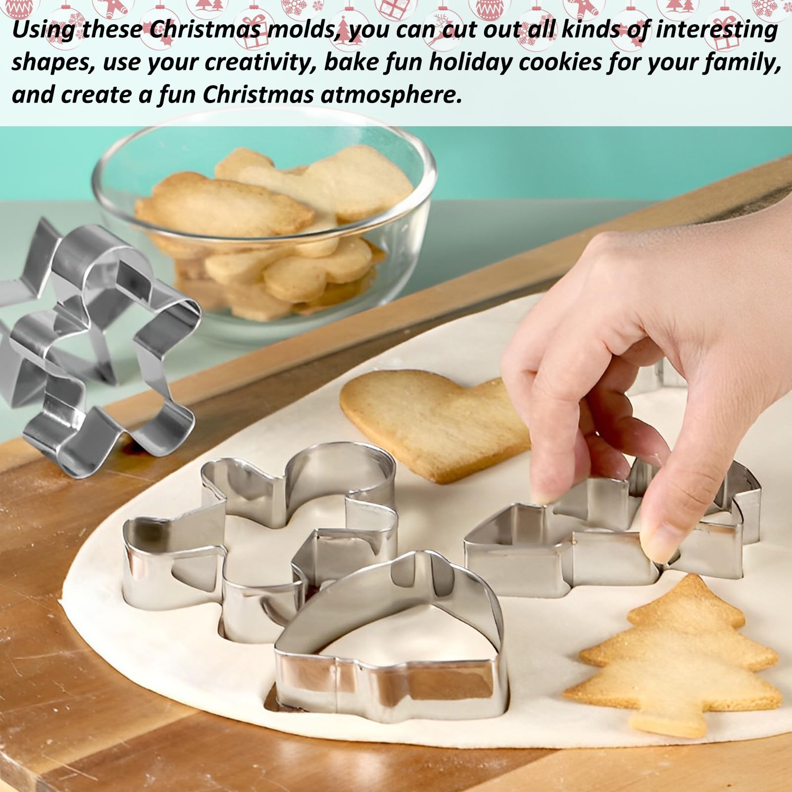 Obleas De Arroz 24 Sellos De Galletas De Navidad, Cortadores De Galletas De Jengibre, Estampado De Navidad, Papá Noel, Alce, Muñeco De Nieve, Moldes De Plástico 3D Para Hornear, Suministros De Fiesta