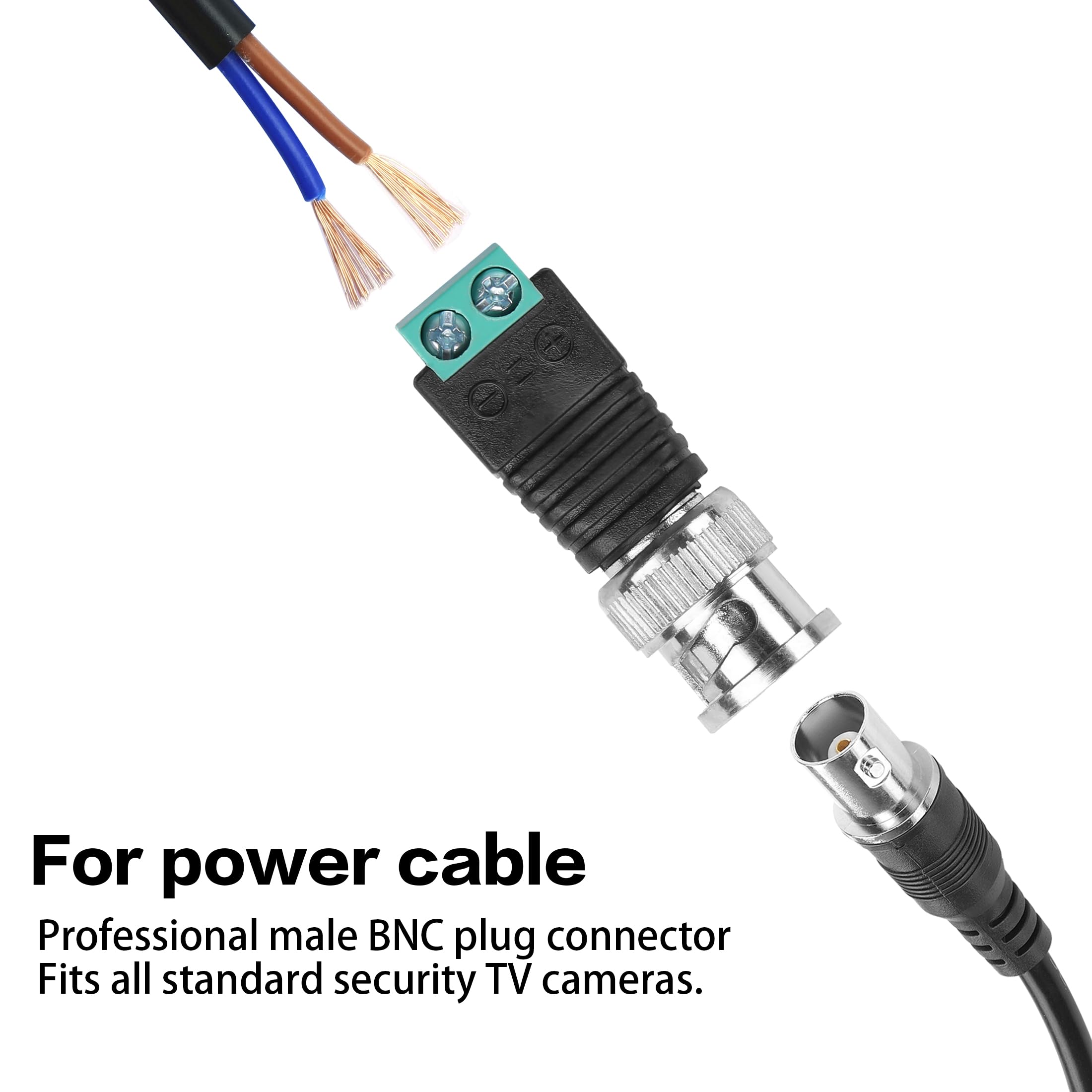 Connettori BNC Per CCTV - 10 Maschi E 10 Femmine, Senza Saldatura, Per Impianti Sicurezza - Foto 8