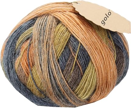 golo Wool Yarn for Hand Weaving 3.5oz Cashmere Multicolor Rainbow Yarn 6013