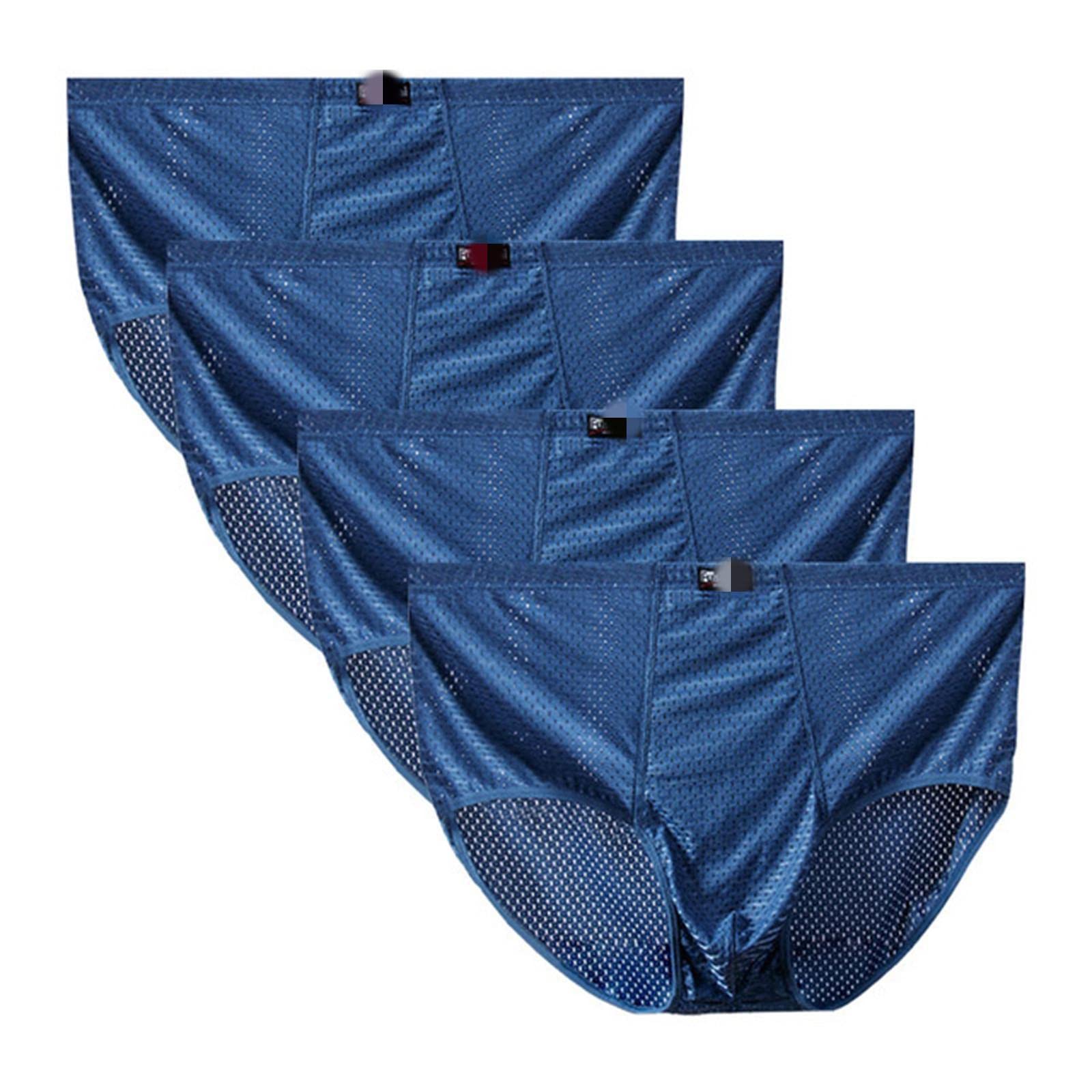 Slip Uomo 10Xl-3Xl 4Pcs/Lotto Mesh Mens Leggero Morbido Durevole Traspirante Slip-4 S Blue,7XL
