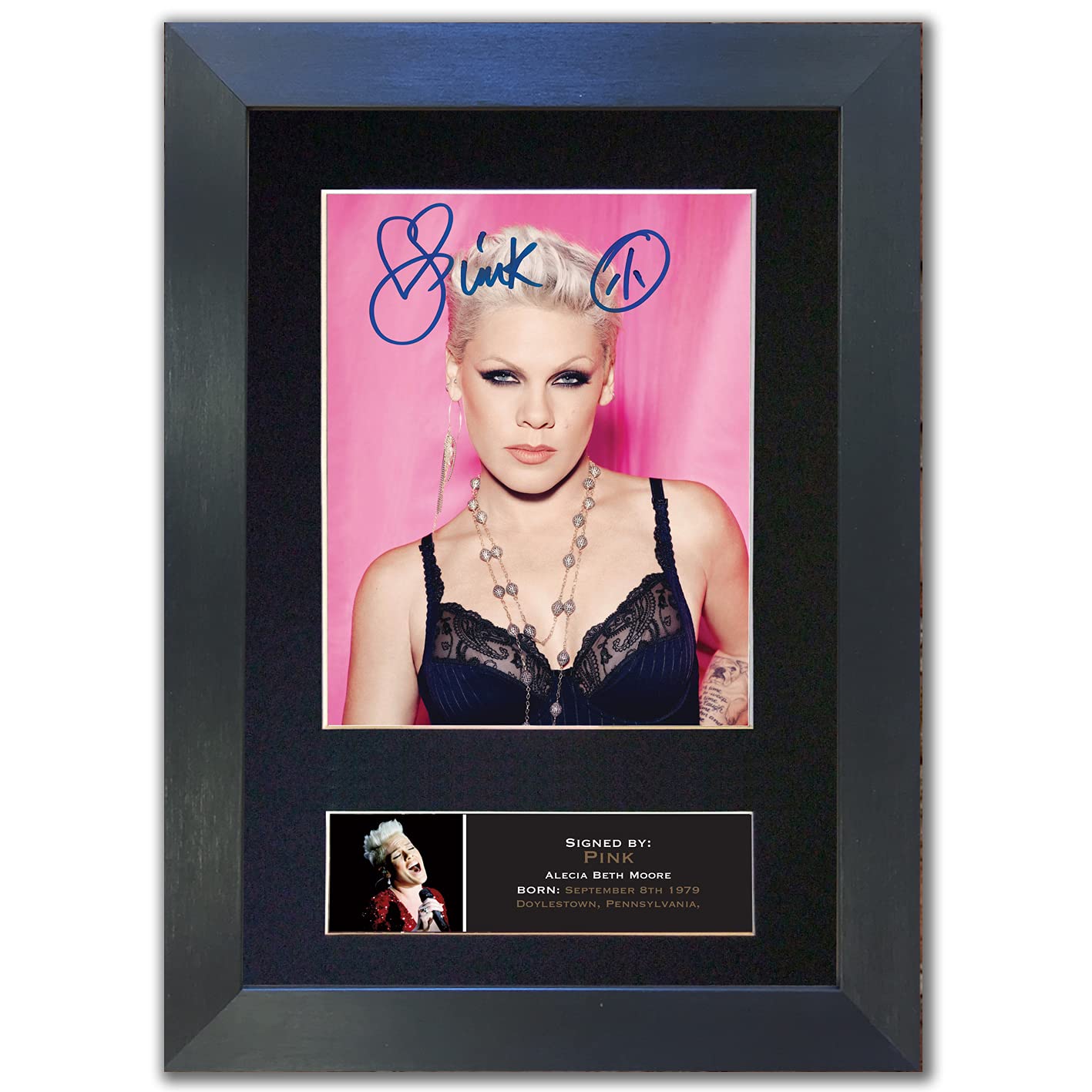 Arpuds Pink Signed Reproduction Autograph Mounted Photo Print A4#727