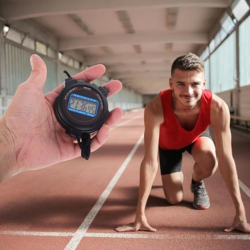 Miniatura 6 de DECHOUS Digital Stopwatch with Date Display Lightweight Portable Timer for Swimming Running Yoga Training Sports Timer for Coaches Black