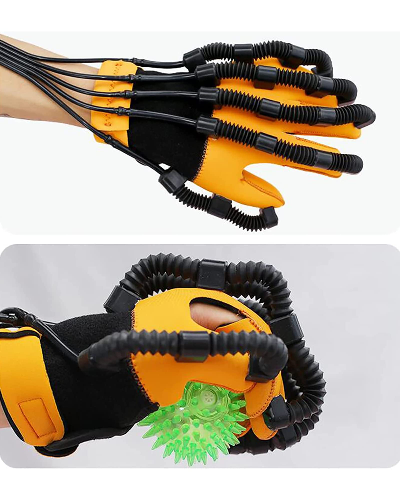 Potente Kit de Guante Robot de rehabilitación de Manos Extensión de Dedo Ortopédicos Trazo Férula de Mano Dispositivo de Entrenamiento de Dedos, Izquierda, M (Derecha M)