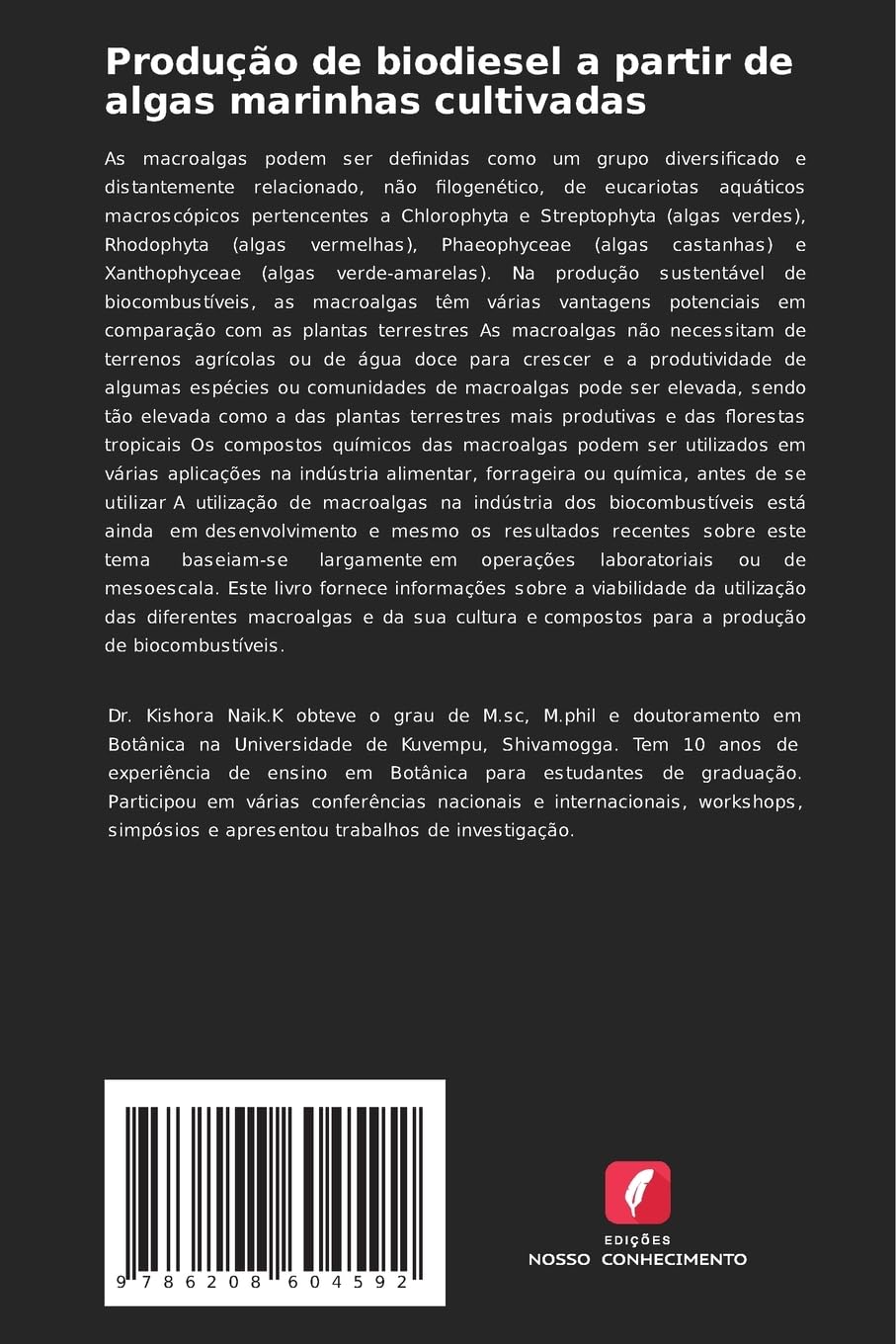 Produção de biodiesel a partir de algas marinhas cultivadas: produção sustentável de óleo de algas a partir de algas cultivadas