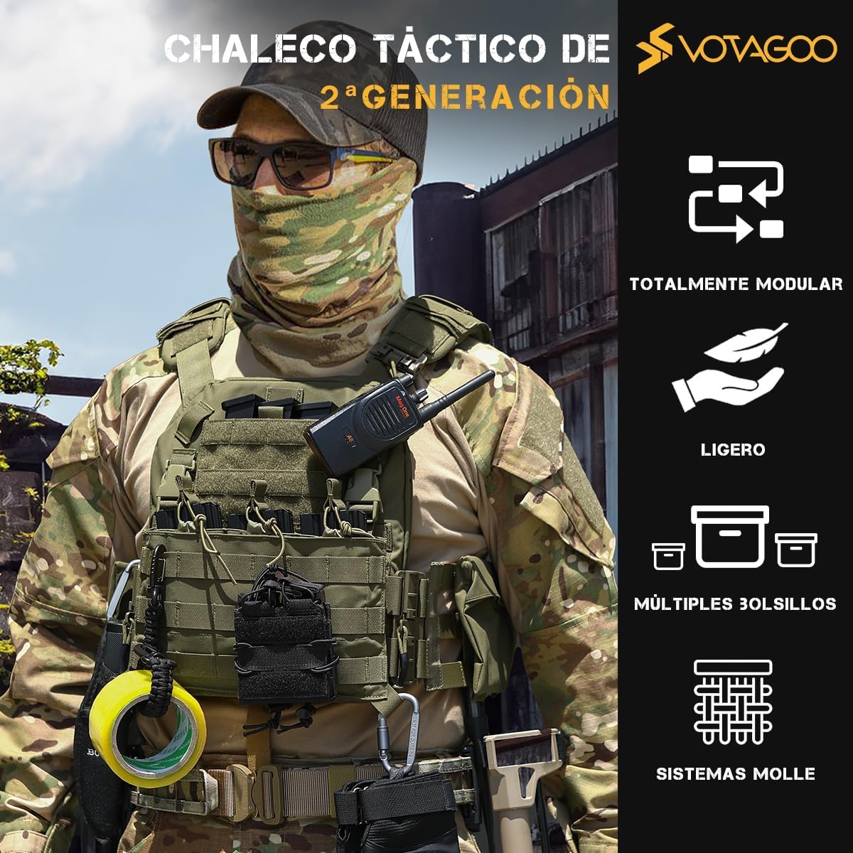 Outdoor Sports Quick Release Tactical Vest, Airsoft Vests for Paintball, Adjustable Breathable Lightweight Vest - Image 6