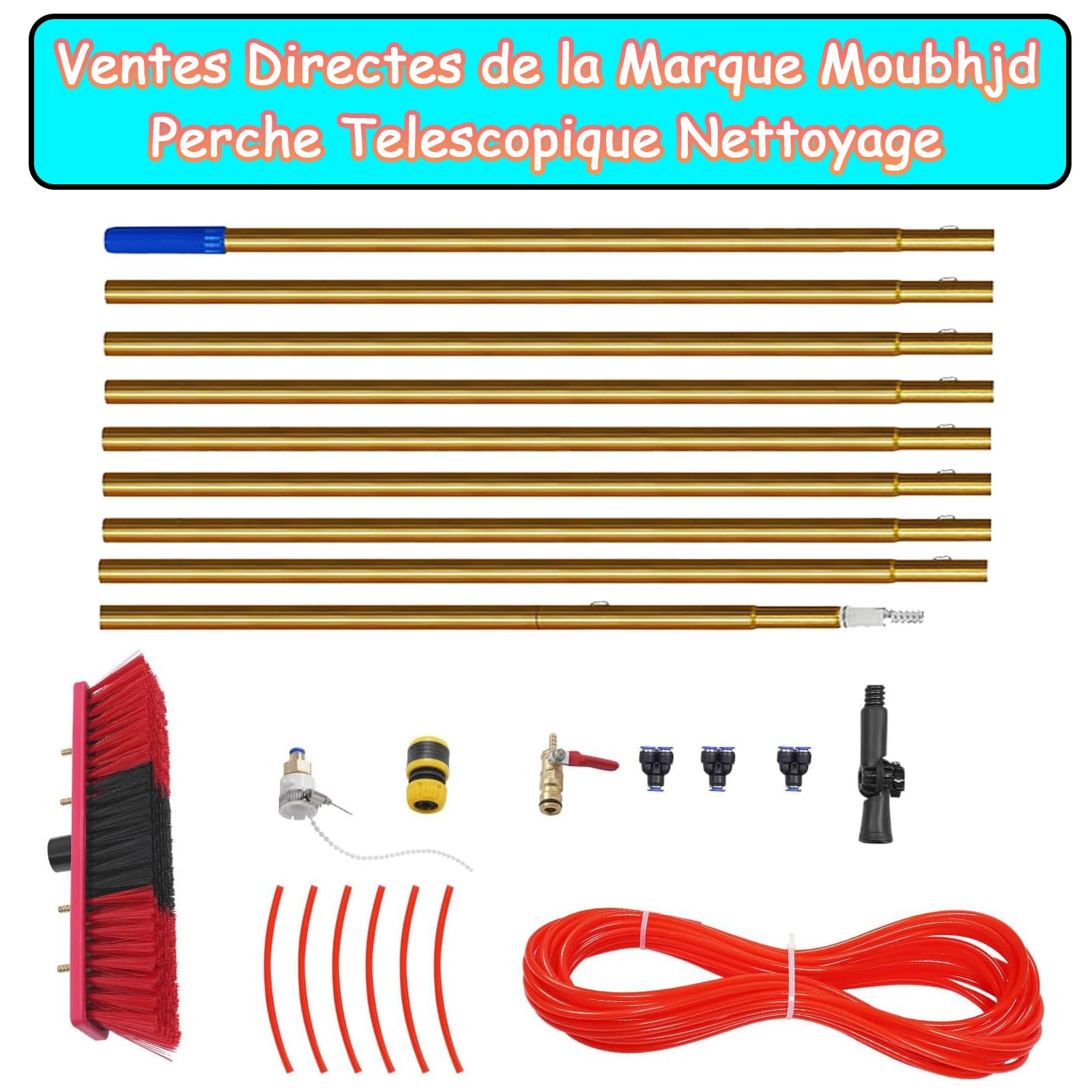 8 m para techos y paneles solares, 35 cm de ancho, ligero y perfecto para lavado de coches, distancia de 3 a 20 m para un fácil alcance y uso versátil