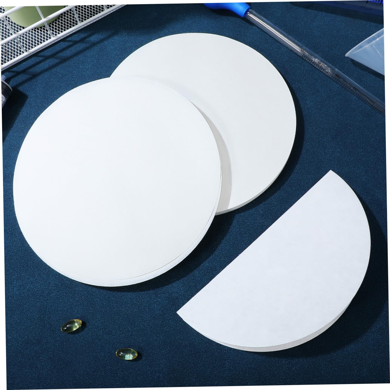 Papel de Filtro Cualitativo de 18cm de Caudal Medio | 100 Discos, Blanco, para Química y Experimentos, Separa Precipitados Gruesos y Gelatinosos