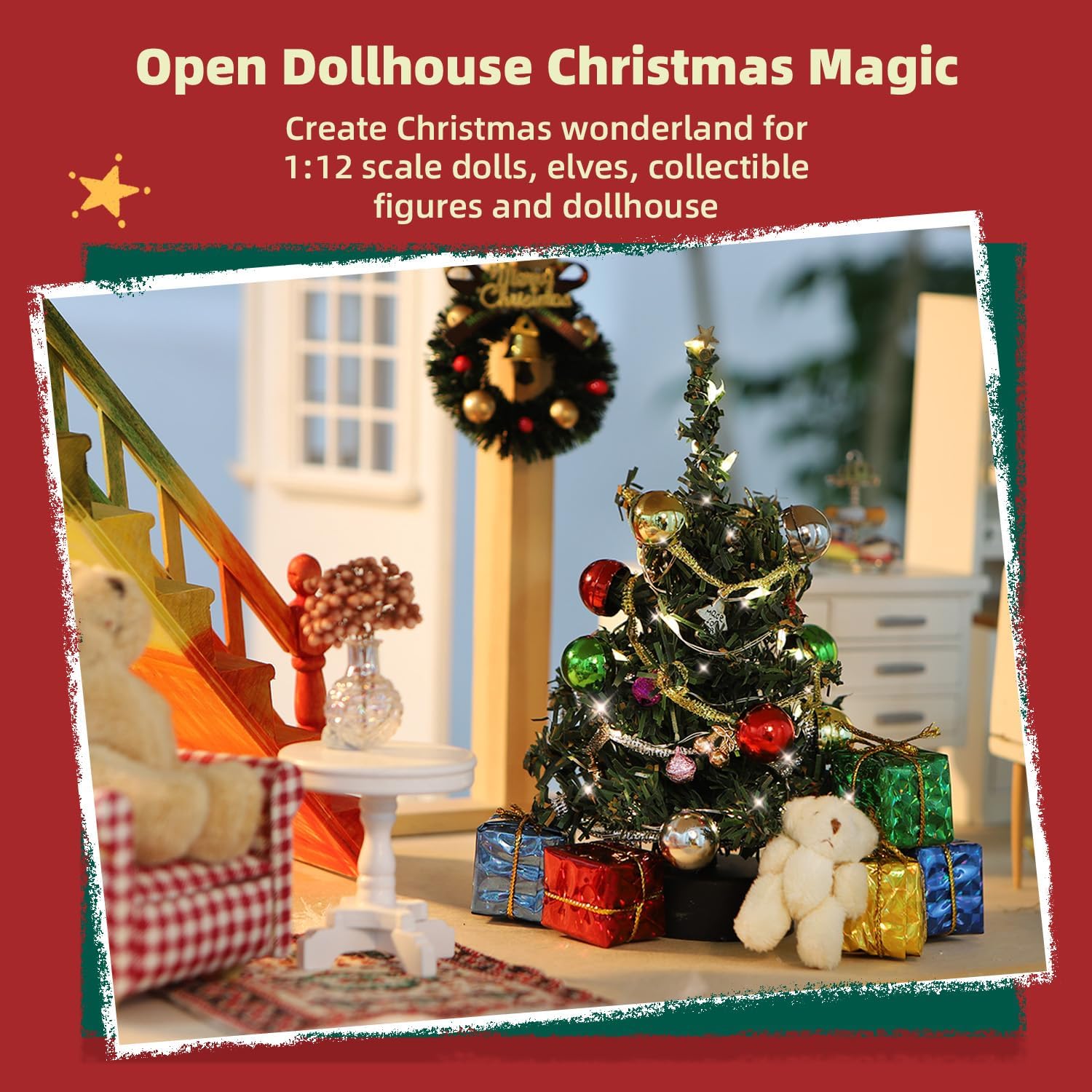 Amazon | iLAND ドールハウス クリスマスデコレーション かわいい6