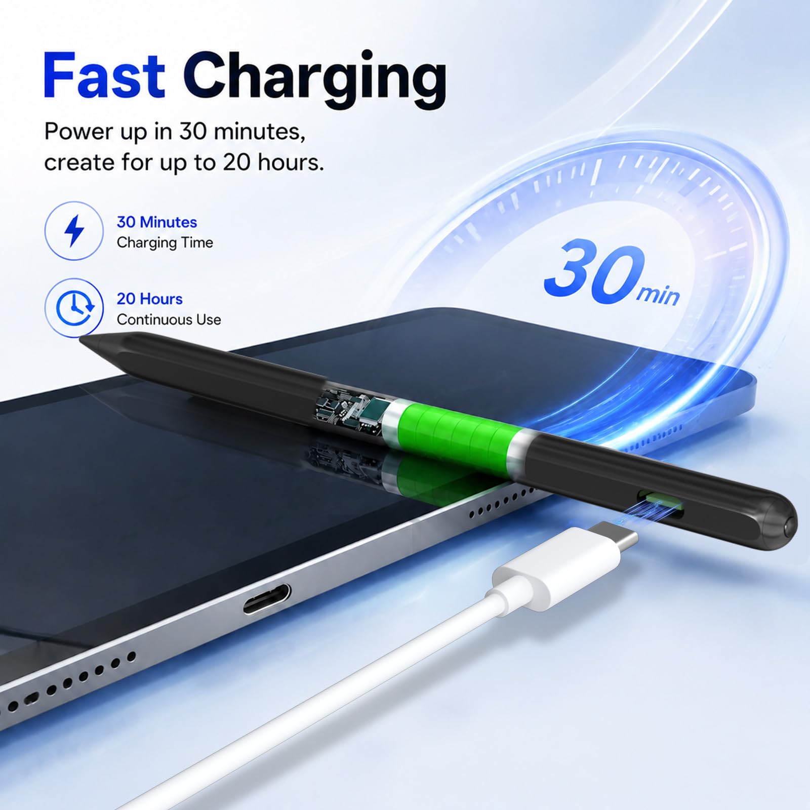 Caneta Stylus Pencil para Apple iPad Air de 11/13 polegadas M2/M3