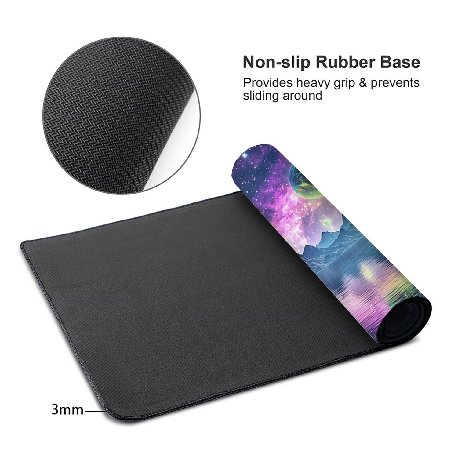Podkładka pod mysz do gier XXL Mousepad 1600 x 800 mm, duża podkładka pod biurko z antypoślizgową gumową podstawą do gier, komputera, poprawia precyzję i szybkość (Planet Lacs) X-919