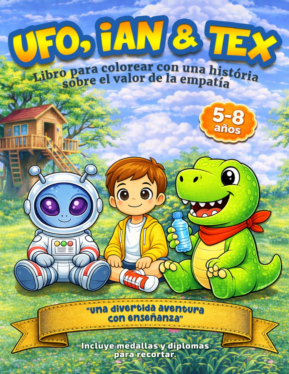 Libro para Colorear. UFO, IAN y TEX: La Misión de la Empatía: Libro Infantil para colorear con Actividades para Desarrollar la Empatía y la ... años) (UFO, IAN & TEX - Coloring Adventures)