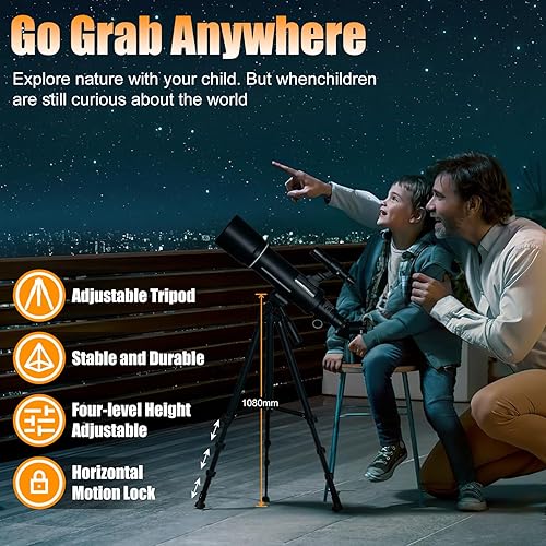Miniatura 5 de Telescopio, telescopios para adultos Astronomía, 2.756 in Apertura 15.748 in Telescopio refractor para principiantes de astronomía, trípode y