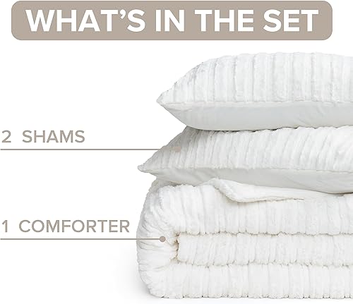 Miniatura 2 de UGG Kenzie - Juego de edredón matrimonialqueen con 2 fundas de almohada, ropa de cama de pelo sintético, suave, cálido, edredón alternativo,