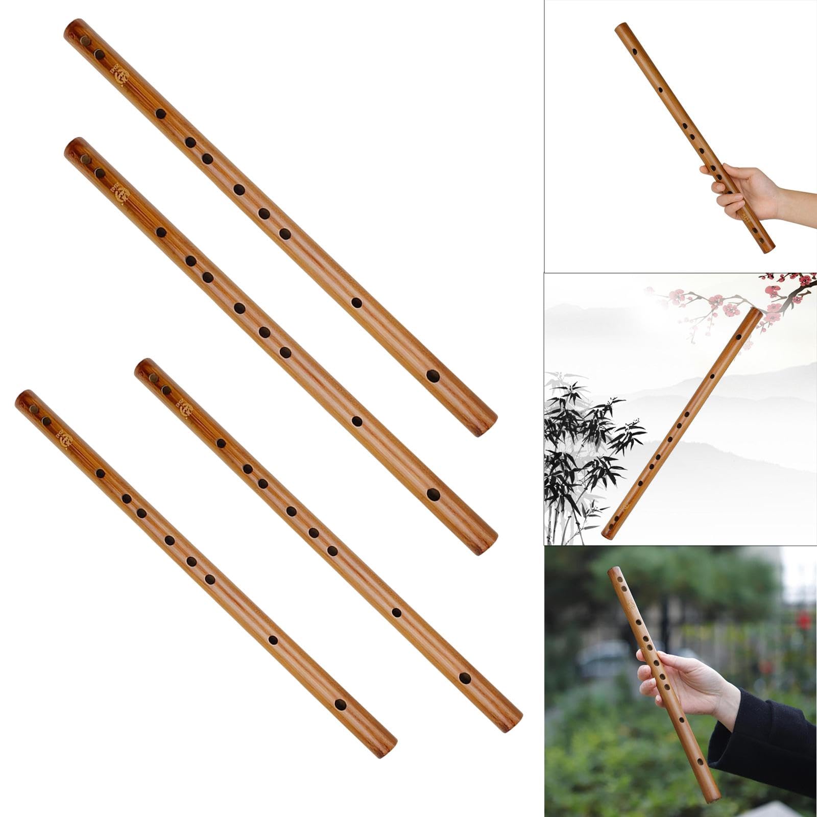 Amagogo Flauta de Bambú Instrumento Musical Flauta de Madera Tradicional Hecho a Mano Ligera Fácil de Aprender Adecuada para Educación Musical Regalo