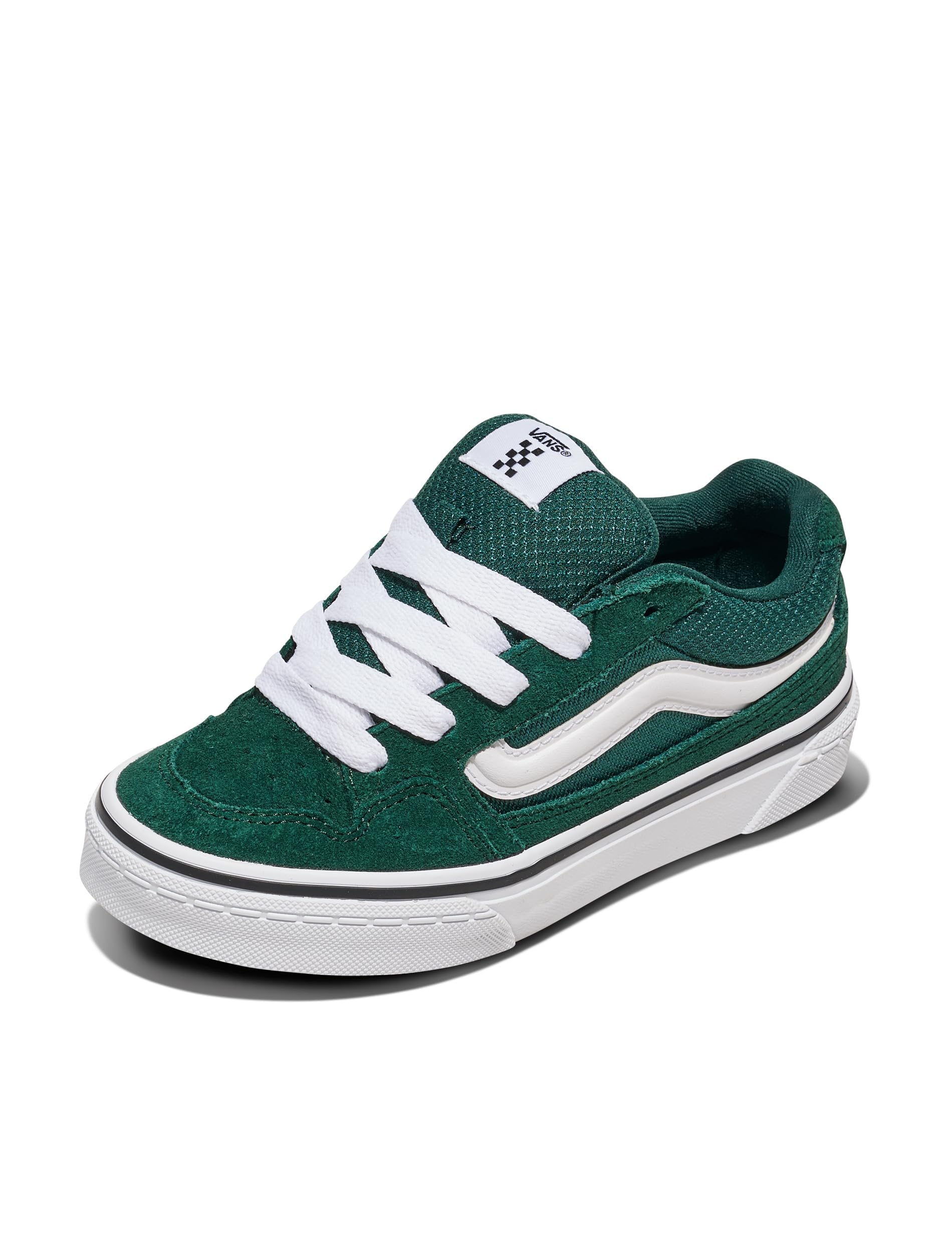 Vans Kids' Caldrone Shoe | Boys' & Girls' Low-Top Fashion Sneakers, Chunky Retro-Inspired, Suede/Mesh Emerald, 11