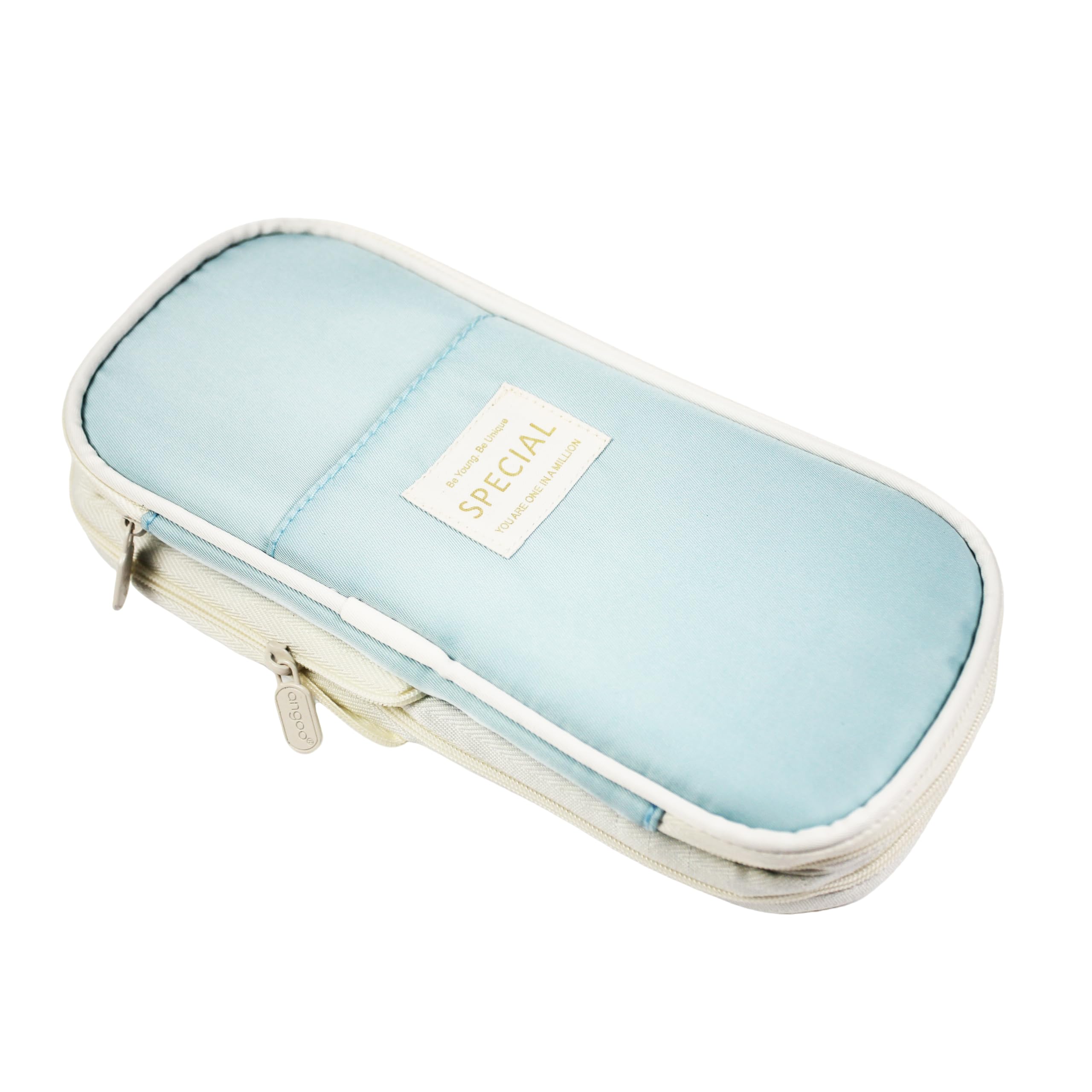 DHSUN Pencil Case for Girls 4 Compartments Pencil Case Pencil Case for Teen Girls Adults Cool Objects for Teen Girls, Bright blue, 40 cm, For students