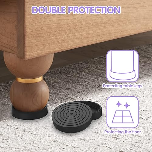 Miniatura 5 de Posavasos para muebles, copas para ruedas de muebles - Almohadillas antideslizantes para muebles para pisos de madera dura - Agarres antideslizantes