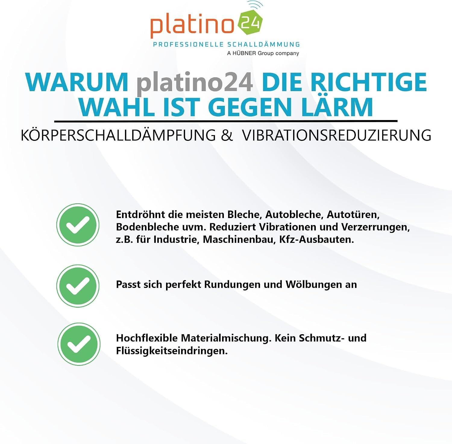 platino24 Bitumenmatten 50er Set – 500x200x3,6mm – Auto & Kfz XXL Premium | Schall- und Vibrationsdämmung für Blechteile – Temperaturbeständig – Montage ohne Werkzeug mit selbstklebender Rückseite