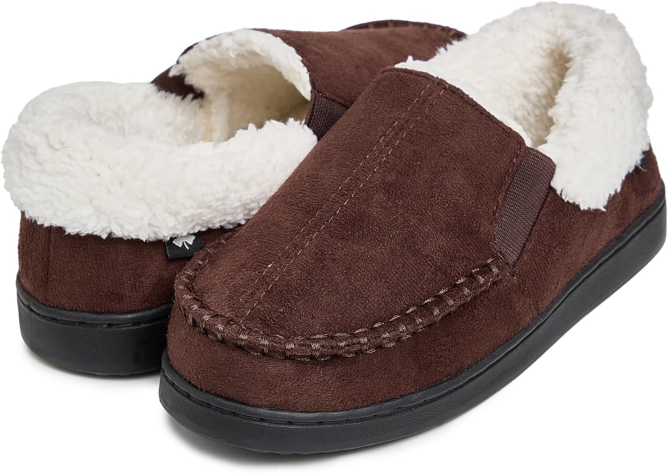 Lucky Brand Boys Micro Suede Sherpa Clog Slippers Cozy Plush Lined Indoor Outdoor Slip On House Shoes Comfortable Kids Clogs - Image 3