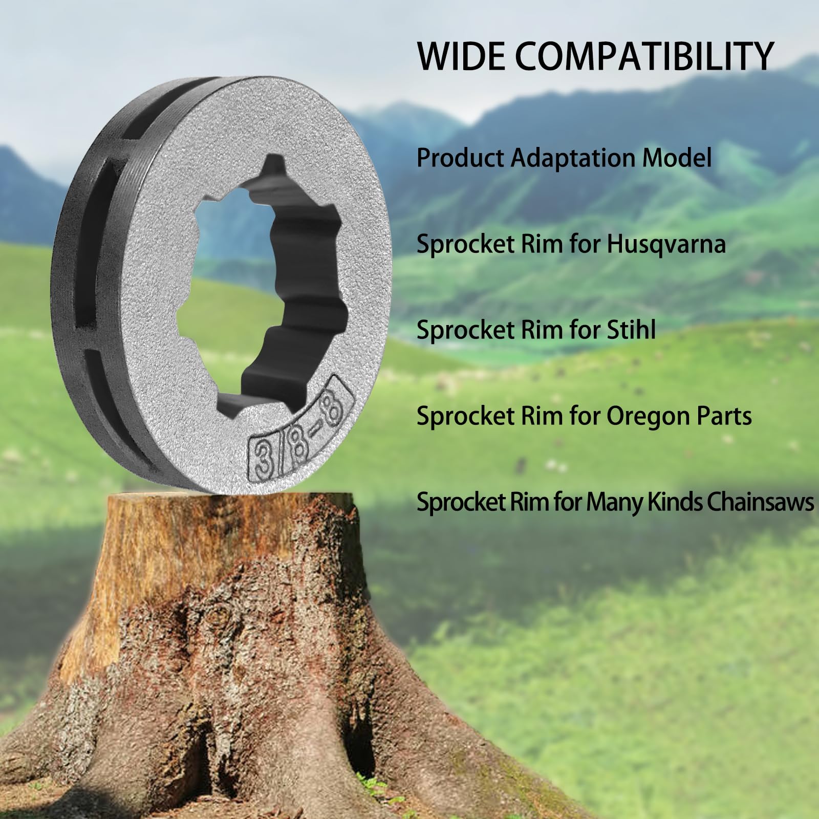 Pignone In Plastica Grigio Pignone A Cerchio 3/8" 8D Per Motoseghe - Foto 5