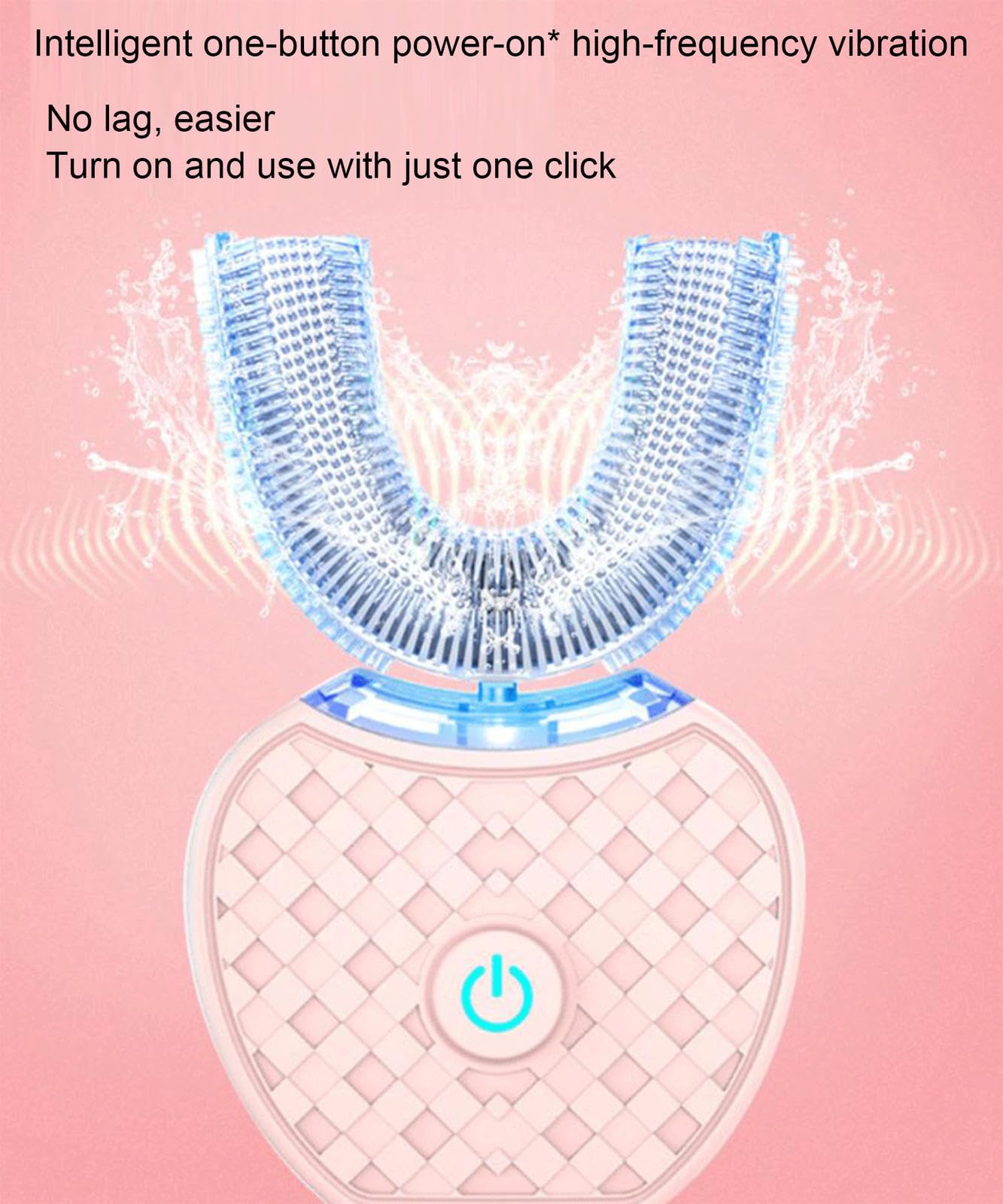 VIDECOR Cepillo de Dientes Eléctrico en Forma de U, Cepillo de Dientes con Cabezal de Silicona Para Limpieza de Blanqueamiento Dental, Cepillo de Dientes de Cuidado Bucal Para Adultos,C