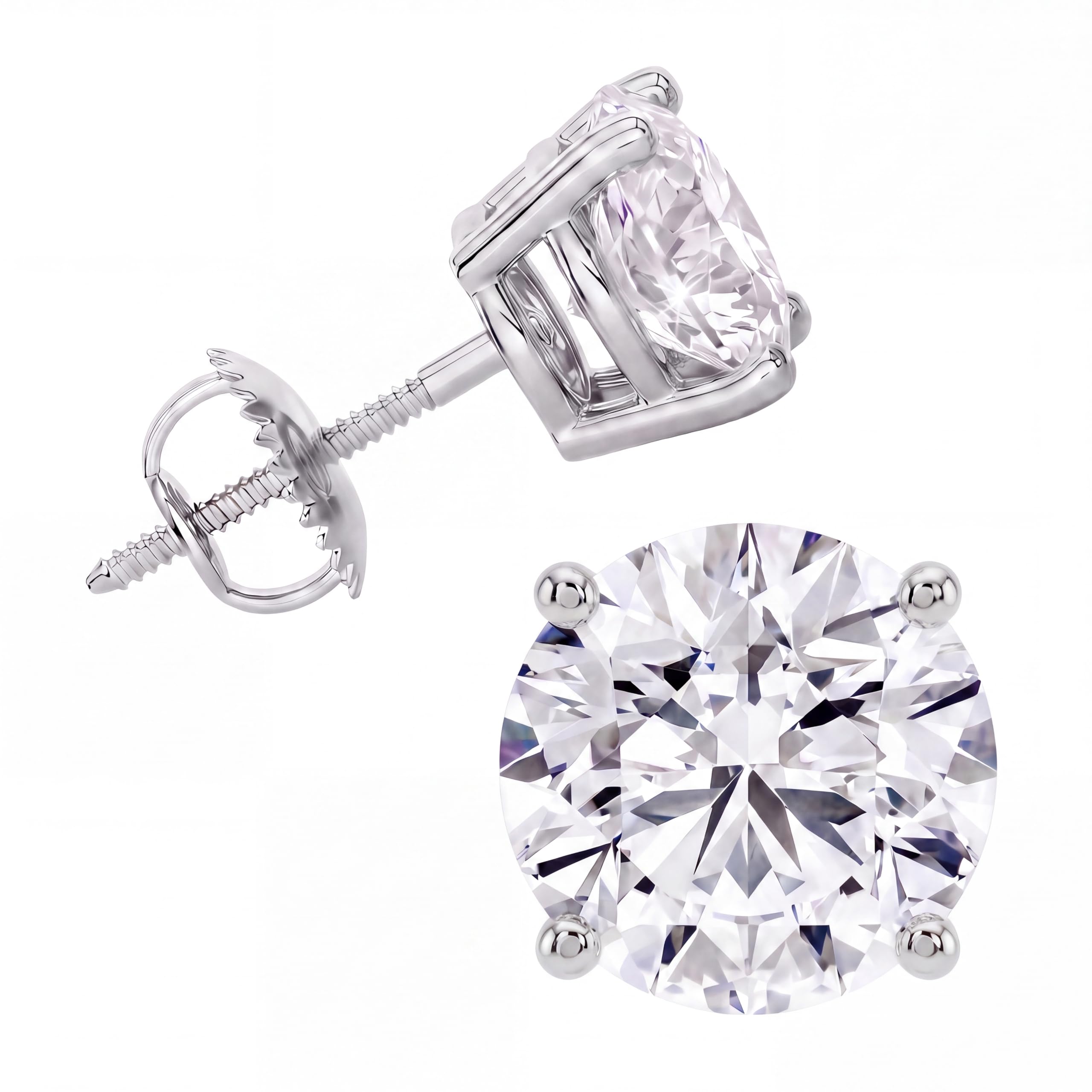 Privosa IGI Lab Grown Diamond Stud Earrings for Women in 14K Gold
