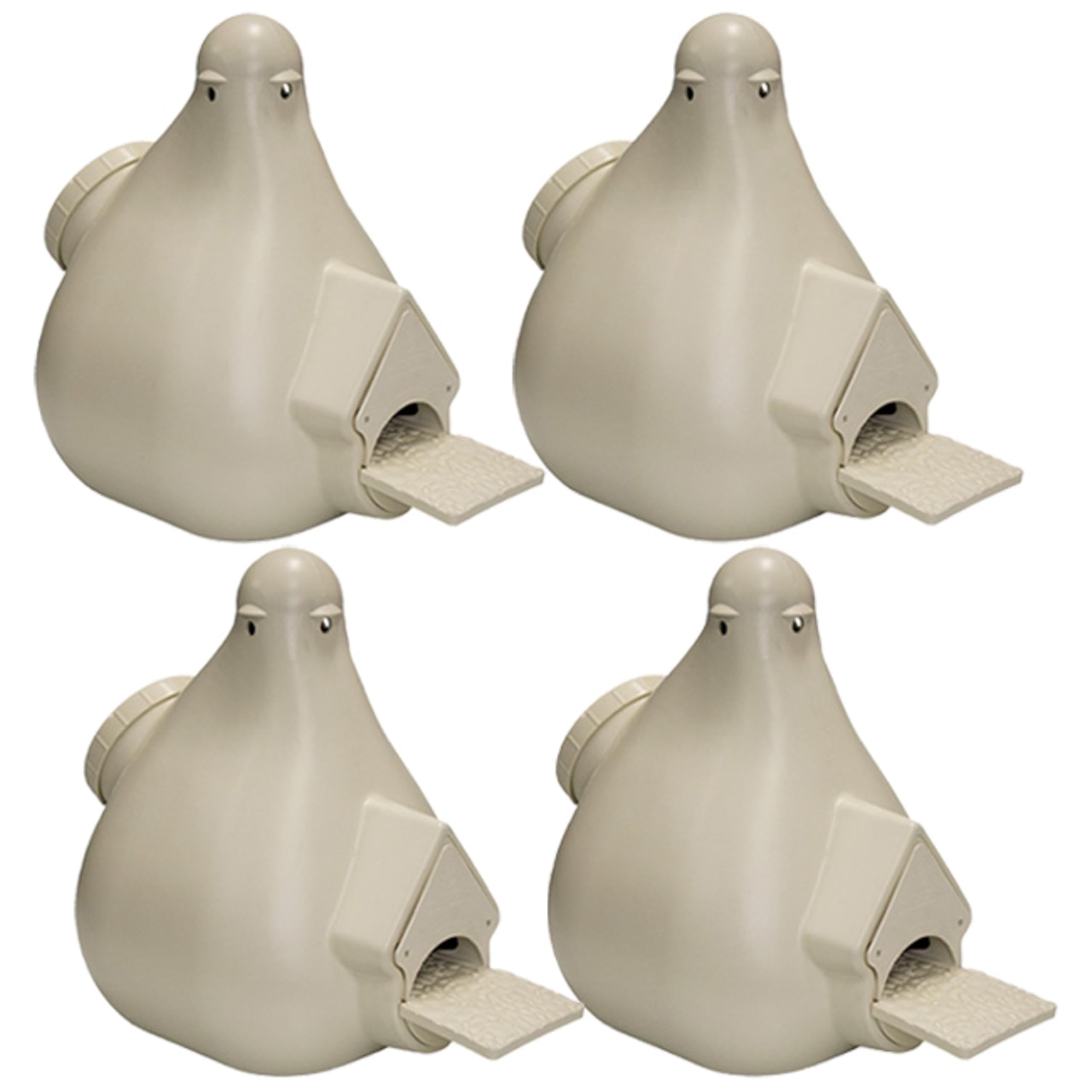 Four Pack of Heath Deluxe Purple Martin Gourds – Durable Plastic Birdhouses with Crescent Entries, Perches & Access Ports