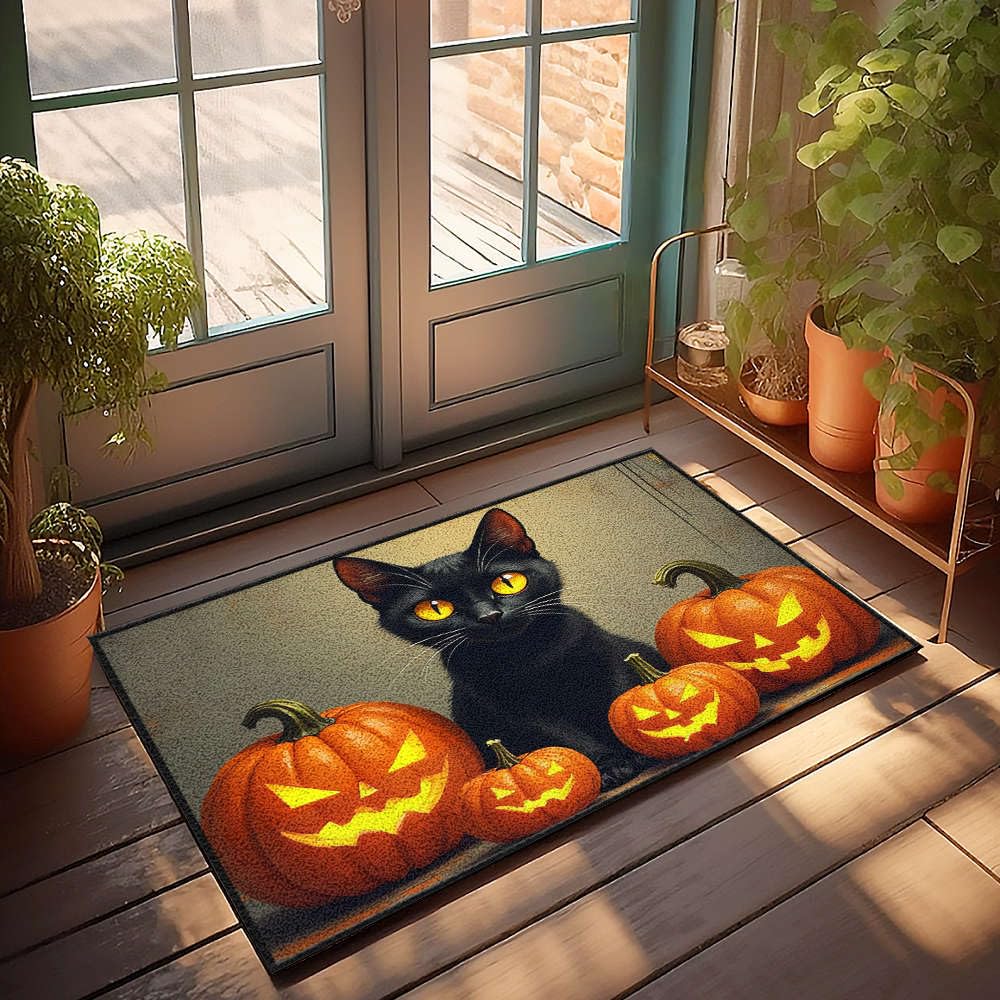 Paillasson d'extérieur chat noir pour garder une entrée propre